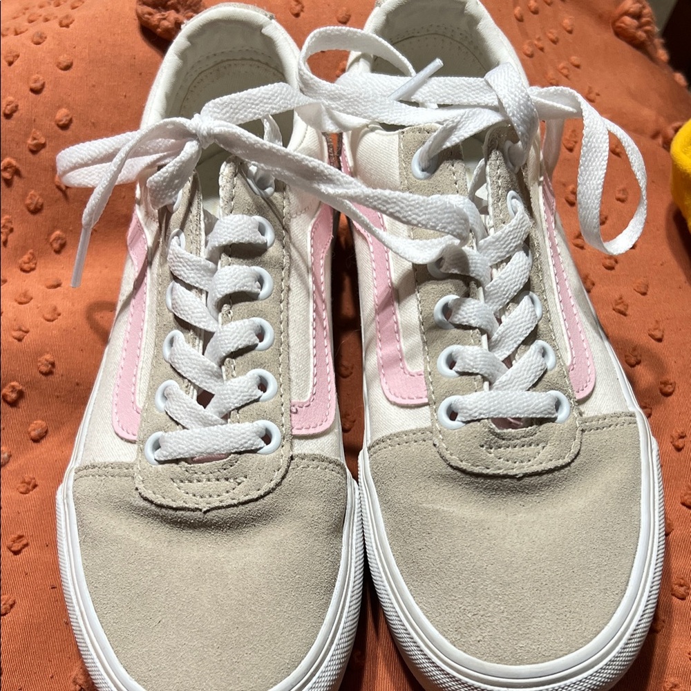 Vans Pink and Beige Women's Sneakers